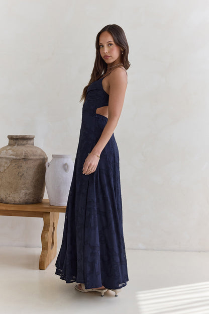 Women's V-Neck Maxi Dress with Adjustable Straps