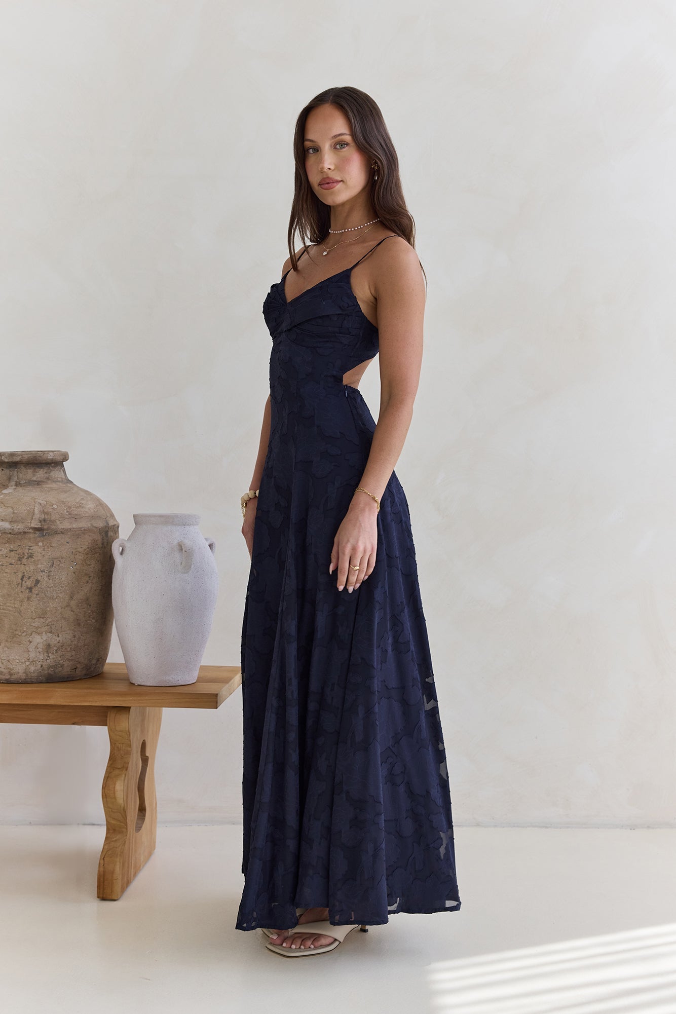 Women's V-Neck Maxi Dress with Adjustable Straps