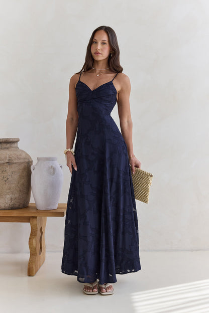 Women's V-Neck Maxi Dress with Adjustable Straps