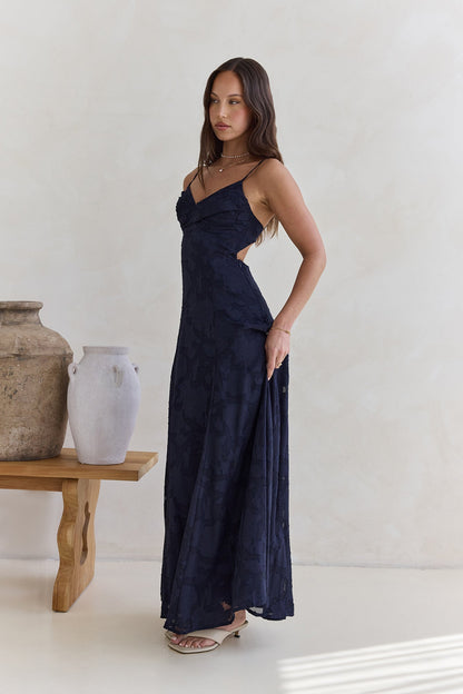 Women's V-Neck Maxi Dress with Adjustable Straps