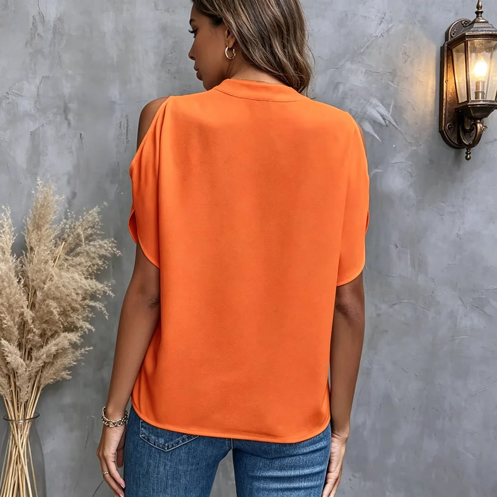 Women's V-Neck Shirt with Short Sleeves