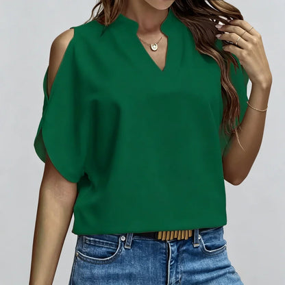 Women's V-Neck Shirt with Short Sleeves