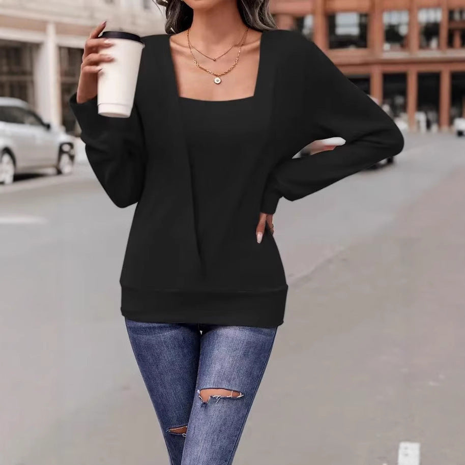 Women's V-Neck Sweater with Long Sleeves