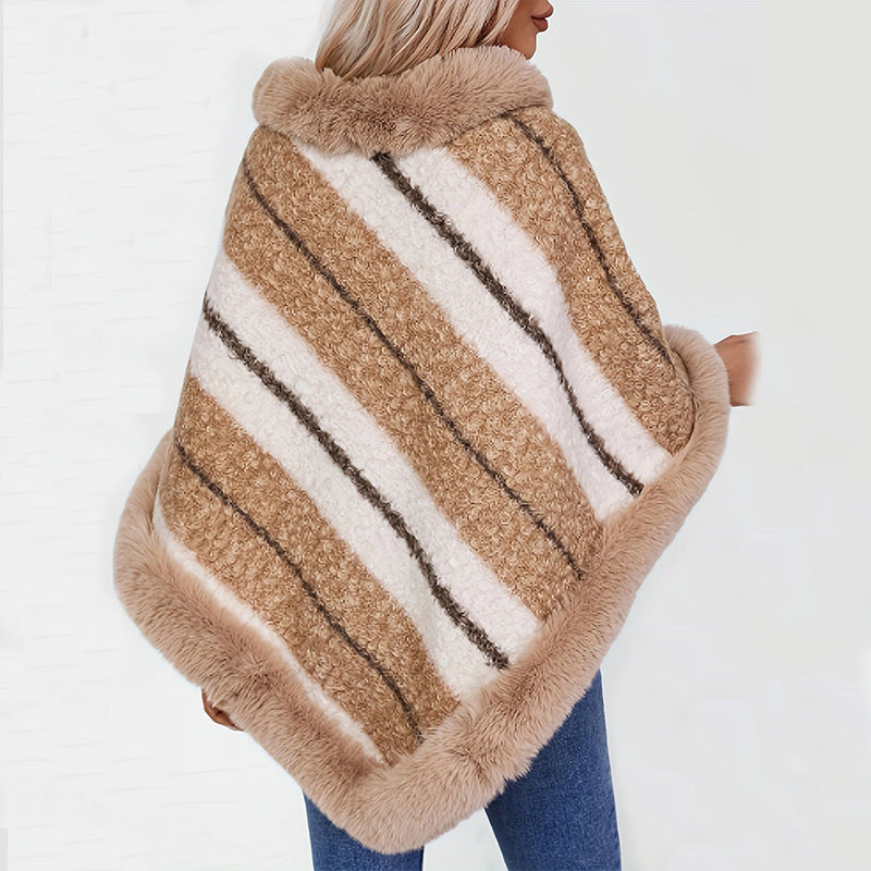 Women's Vegan Fur Pullover Jumper with Loose Fit and Chic Design