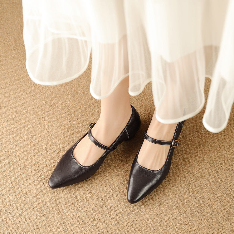 Women's Wedge Pumps with Buckled Mary-Jane Strap