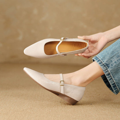 Women's Wedge Pumps with Buckled Mary-Jane Strap