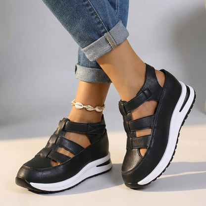 Women's Wedge Sandals with Multi-Strap Design