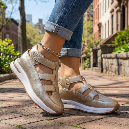 Women's Wedge Sandals with Multi-Strap Design