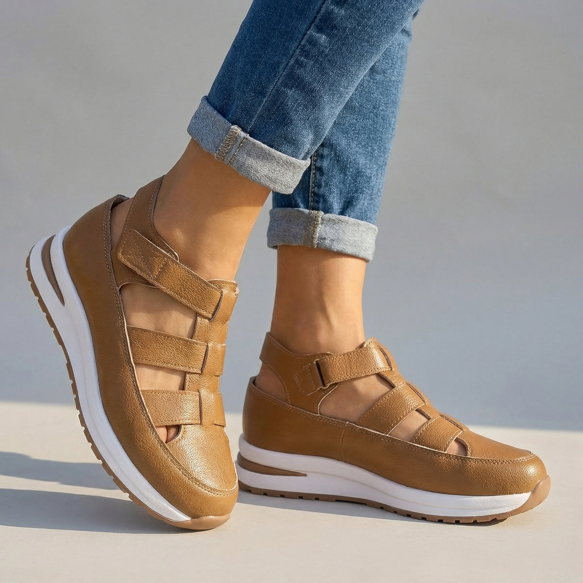 Women's Wedge Sandals with Multi-Strap Design