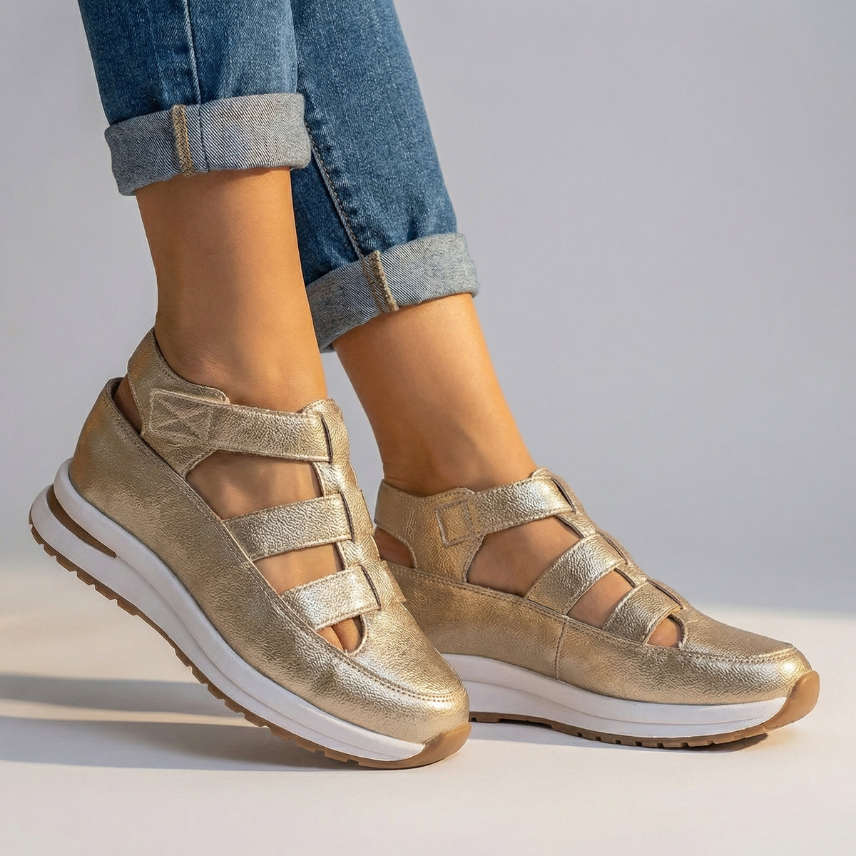 Women's Wedge Sandals with Multi-Strap Design