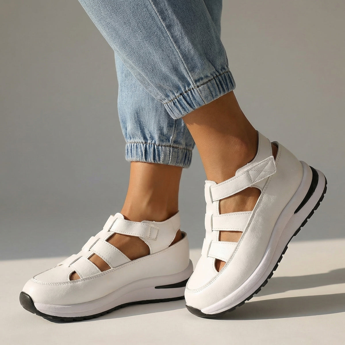 Women's Wedge Sandals with Multi-Strap Design