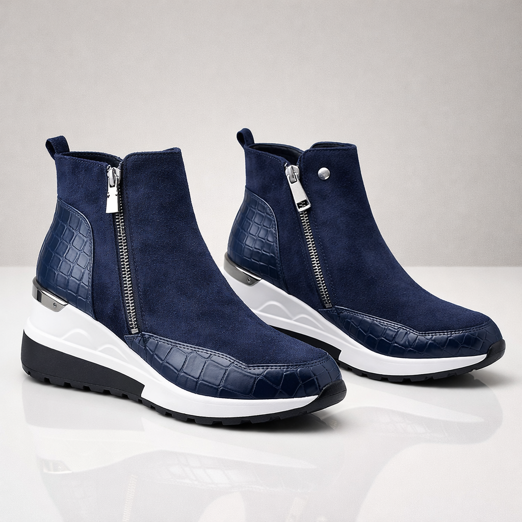 Women's Wedge Trainer Boots with Cushioned Support
