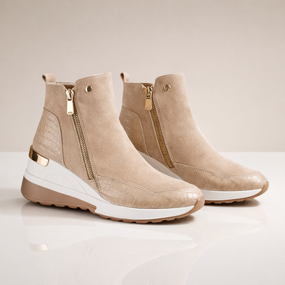Women's Wedge Trainer Boots with Cushioned Support