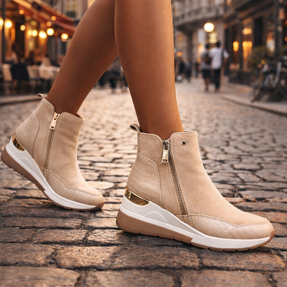Women's Wedge Trainer Boots with Cushioned Support