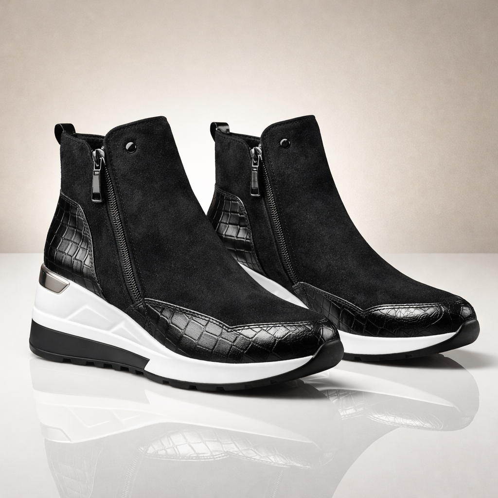 Women's Wedge Trainer Boots with Cushioned Support