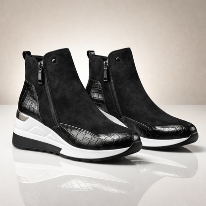Women's Wedge Trainer Boots with Cushioned Support