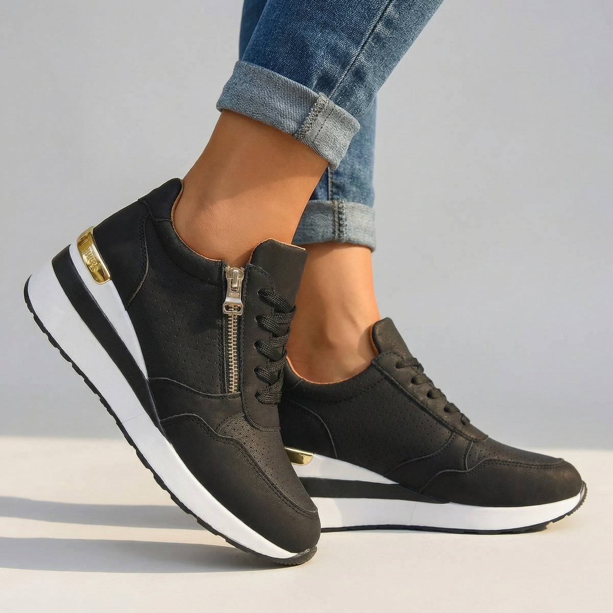 Women's Wedge Trainers with Cushioned Heel Support