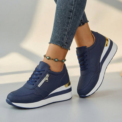 Women's Wedge Trainers with Cushioned Heel Support