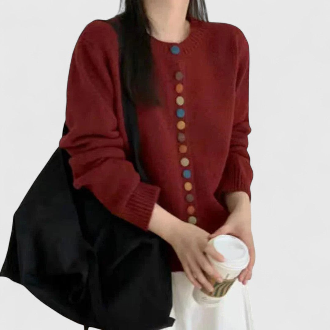 Women's White Cardigan in Soft Knit with Straight Cut for Cosy Elegance