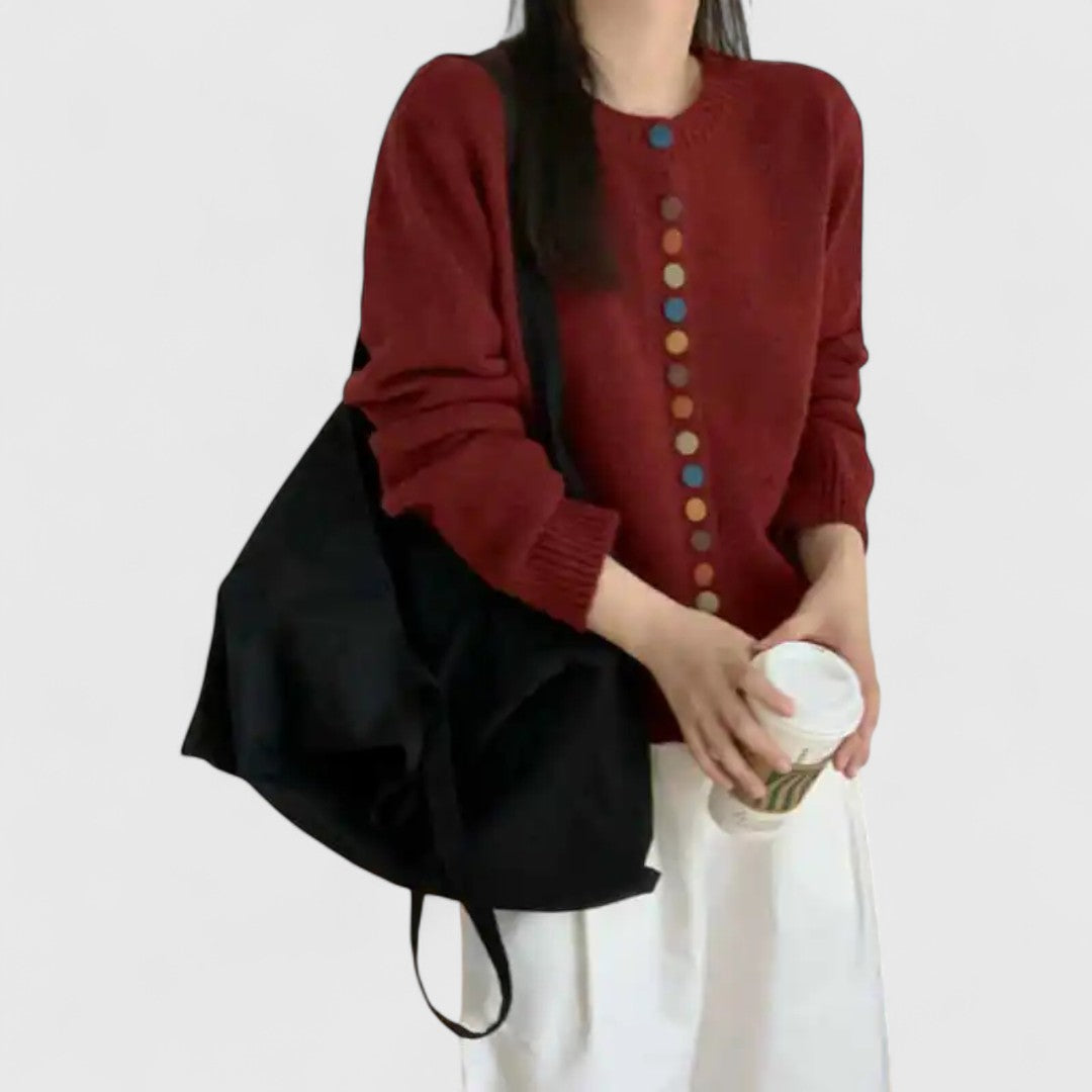Women's White Cardigan in Soft Knit with Straight Cut for Cosy Elegance
