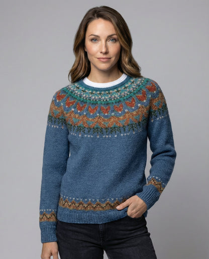 Women's Vintage Knit Sweater with Classic Pattern
