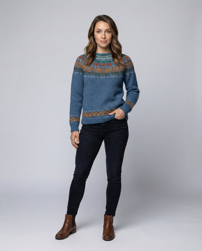 Women's Vintage Knit Sweater with Classic Pattern