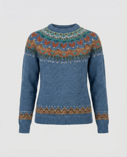 Women's Vintage Knit Sweater with Classic Pattern