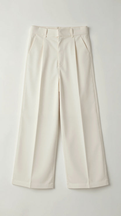 daisy | high waisted wide leg trousers white