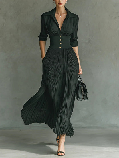 daisy | fitted waist midi dress black