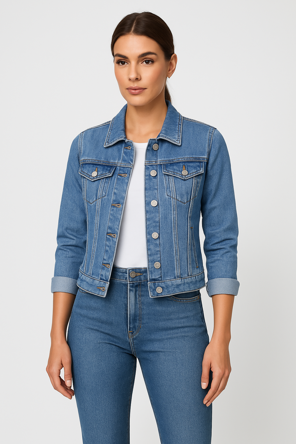 daisy | cropped denim jacket light blue