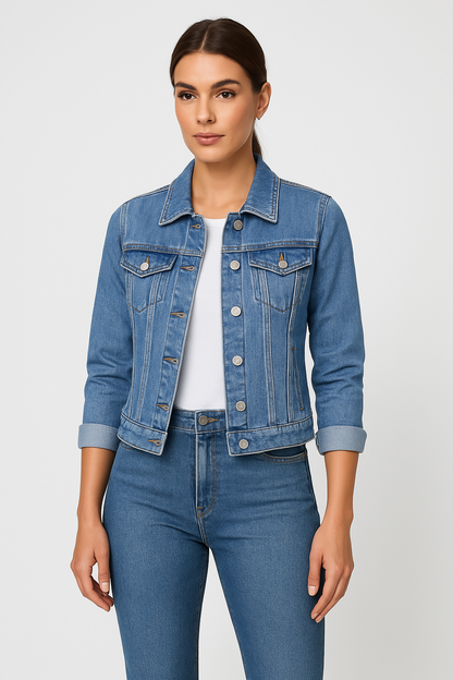 daisy | cropped denim jacket light blue