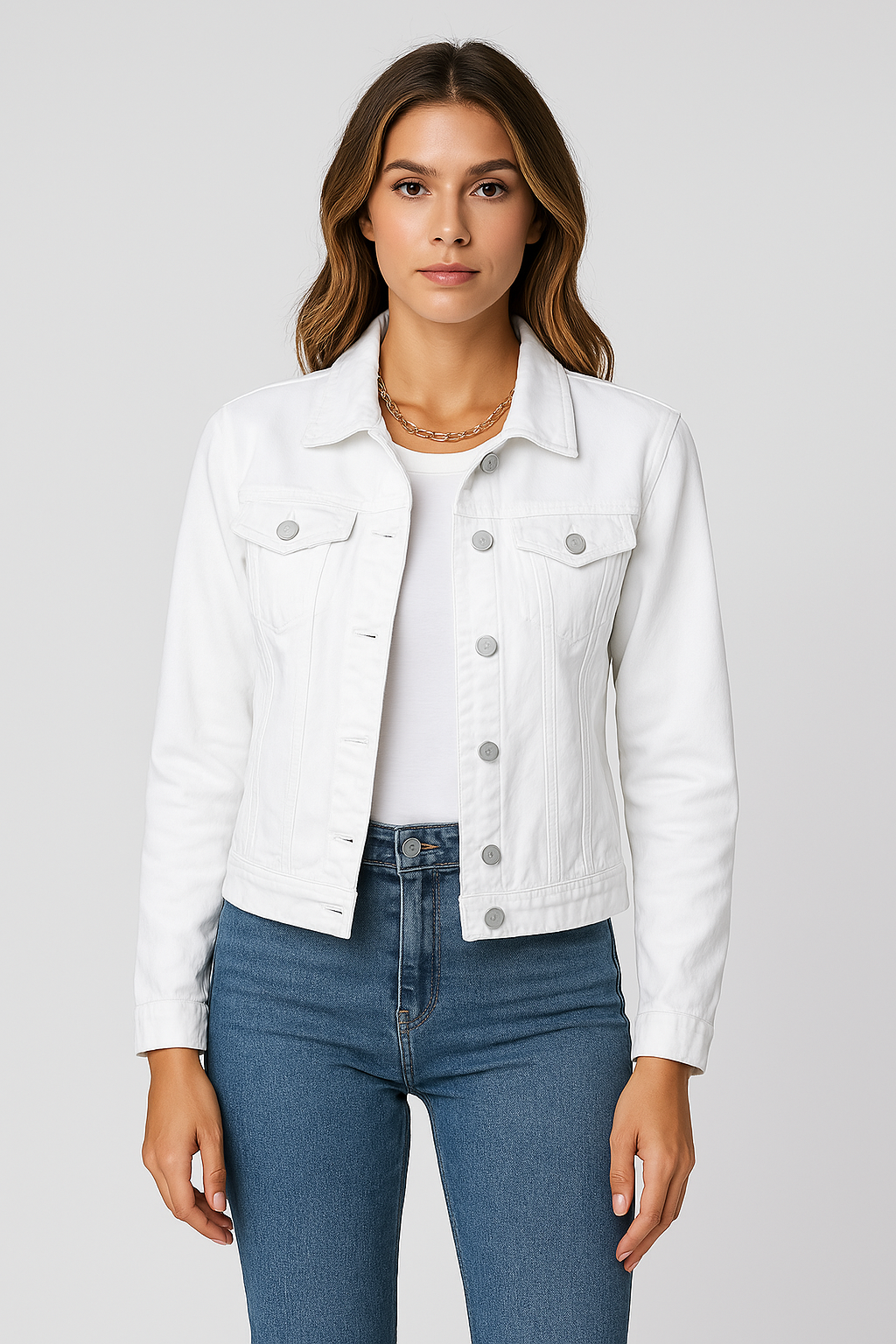 daisy | cropped denim jacket white