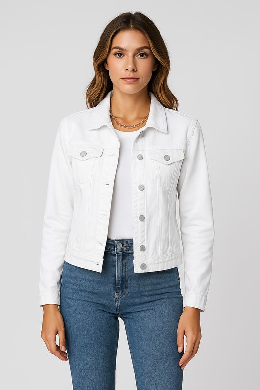 daisy | cropped denim jacket white