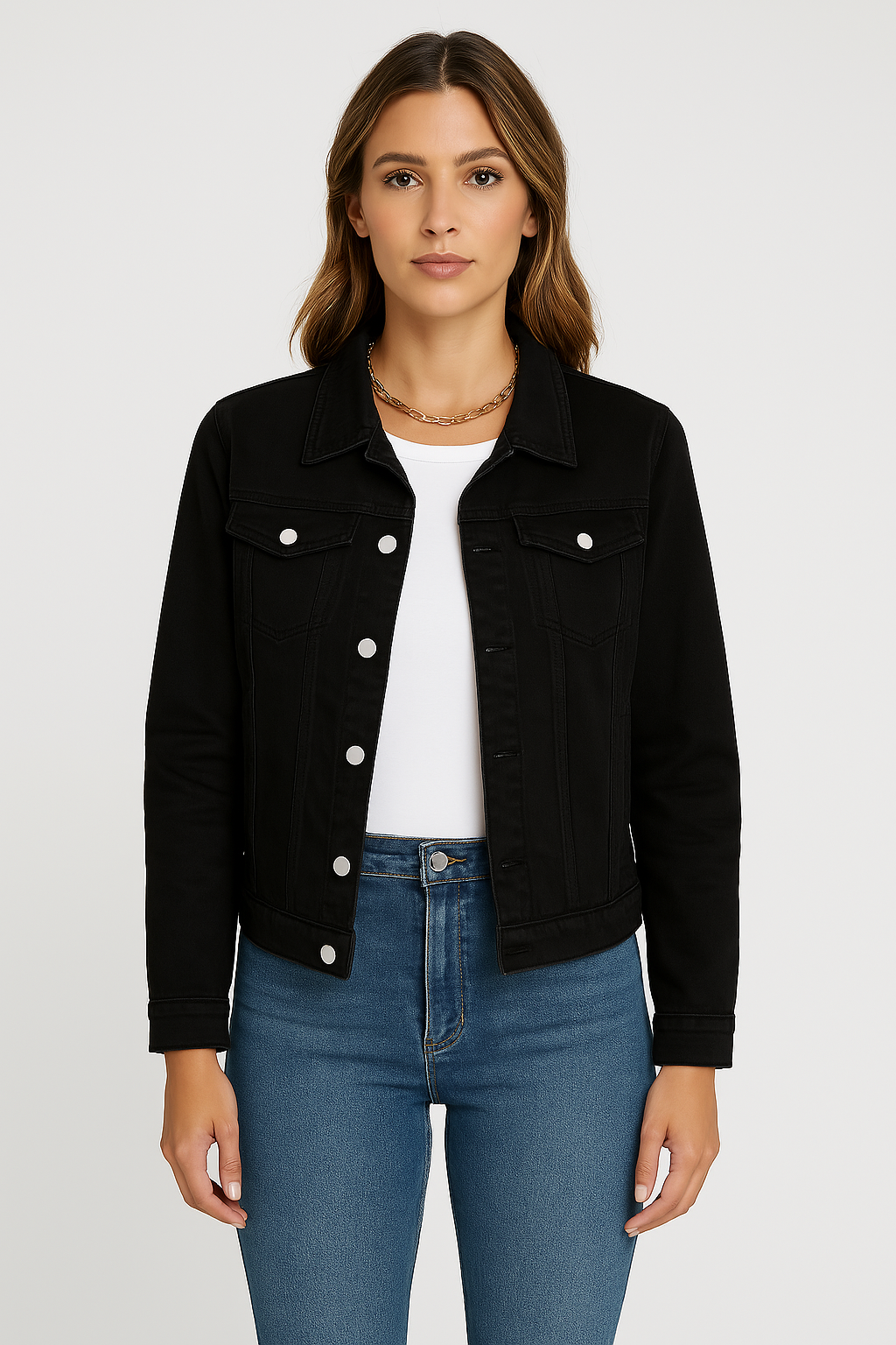 daisy | cropped denim jacket black