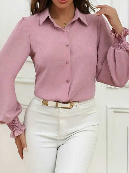 bonnie | swiss dot blouse with lantern sleeves