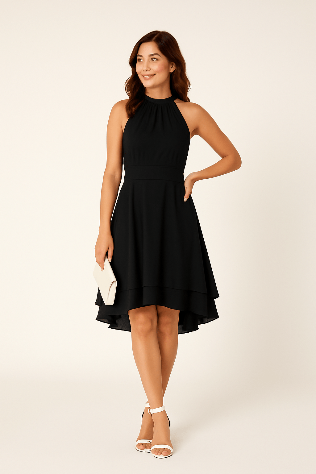 Sienna | Halter-Neck Sleeveless Midi Dress
