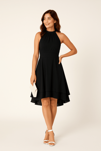 Sienna | Halter-Neck Sleeveless Midi Dress