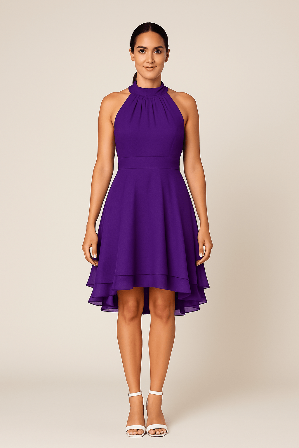 Sienna | Halter-Neck Sleeveless Midi Dress