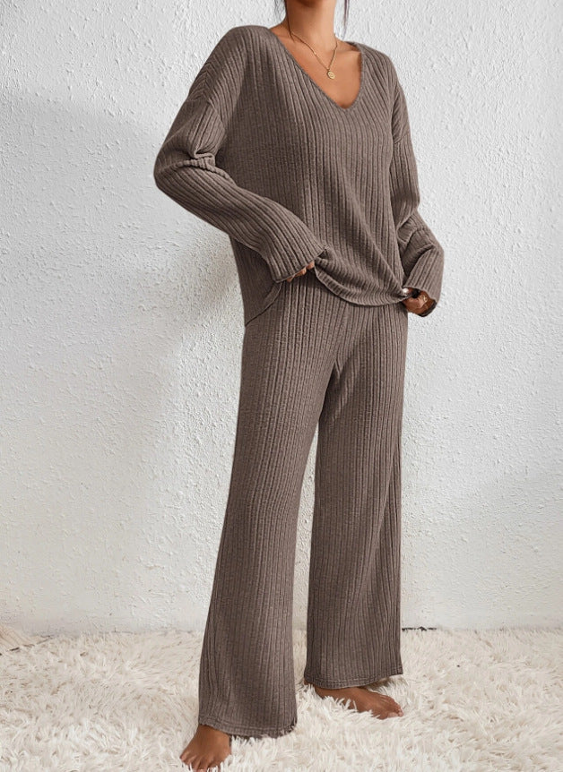 elodie | v-neck ribbed knit set