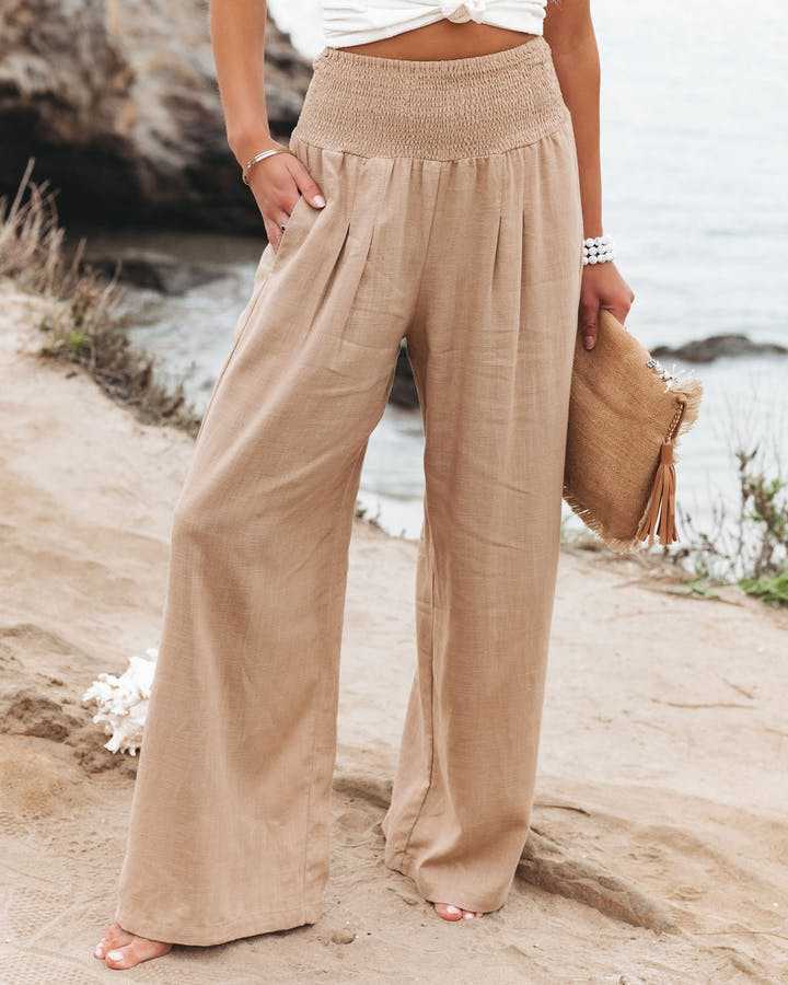 daisy | wide-leg beach pants beige