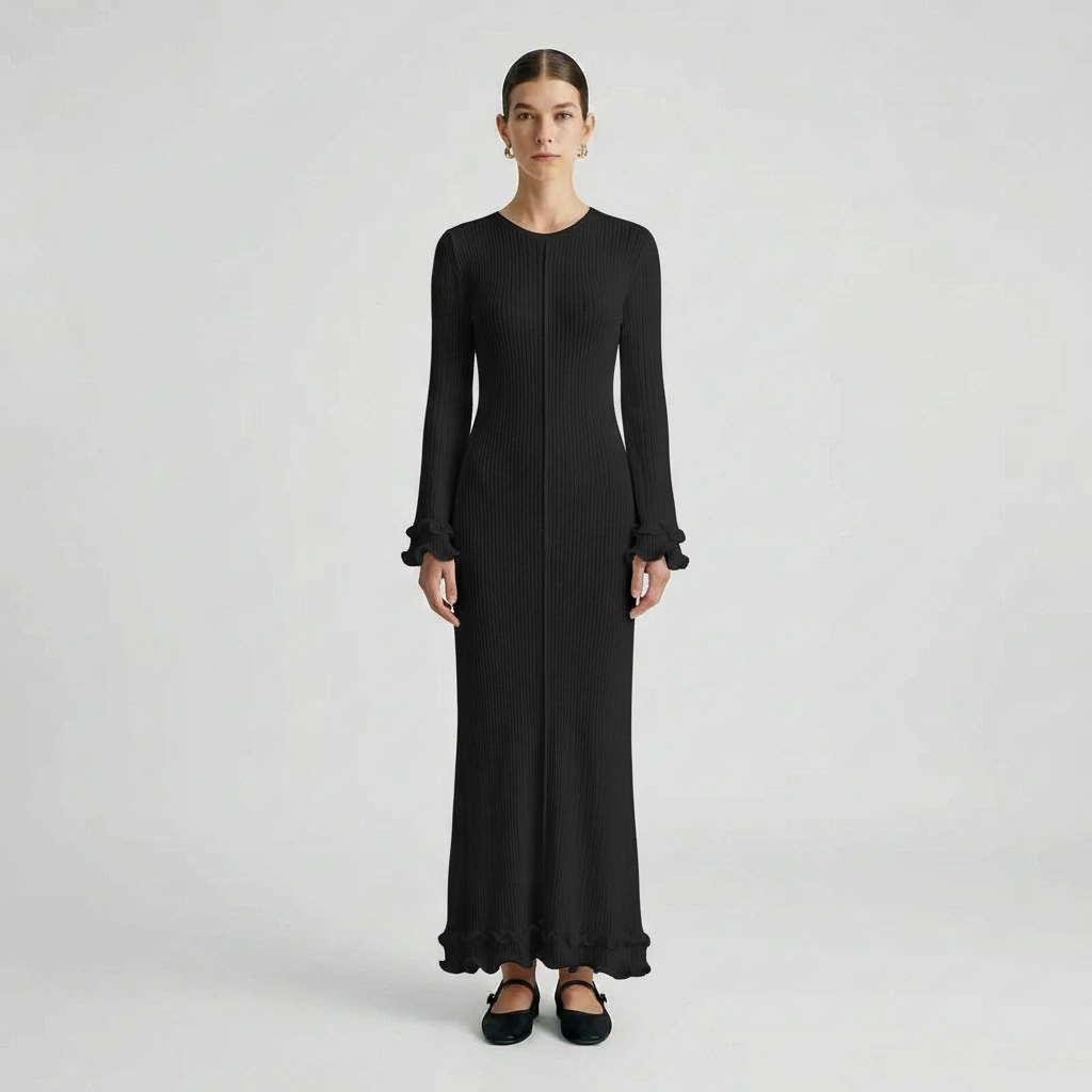 Charlotte | Knitted Maxi Dress with Drawstring