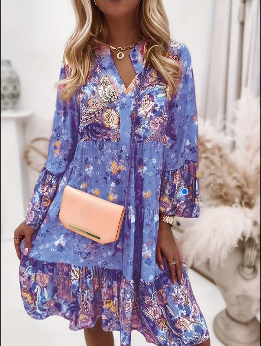 daisy | floral midi dress with long sleeves