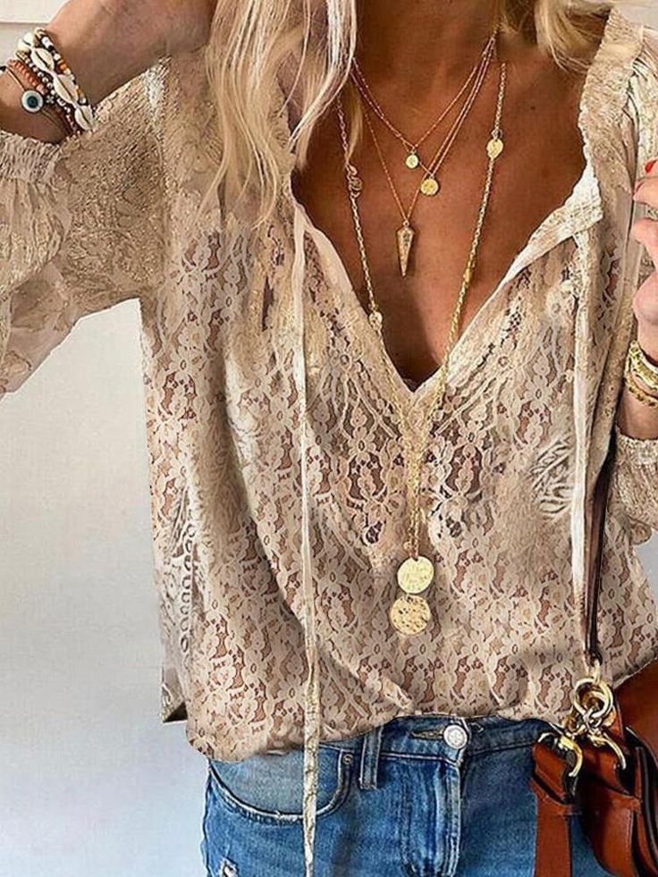 Ophelia | Boho V-Neck Blouse with Delicate Detailing