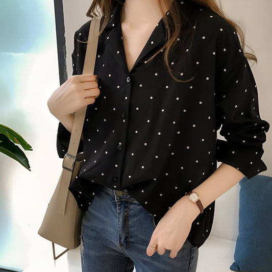 clivia | polka dot blouse for effortless style