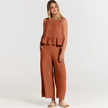 daisy | sleeveless two-piece set orange