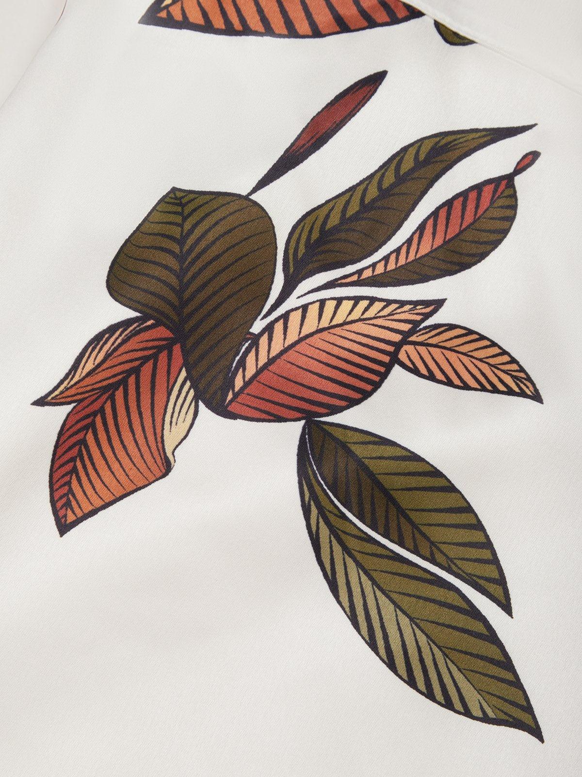 daisy | leaf print wrap dress