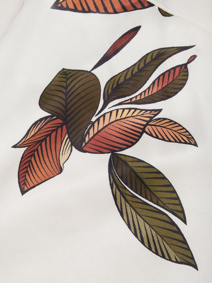 daisy | leaf print wrap dress