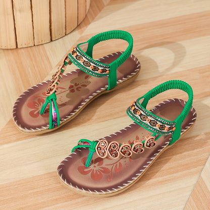 daisy | orthopedic beaded sandal green