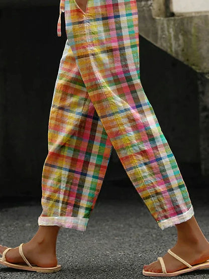 daisy | checkered tapered pants