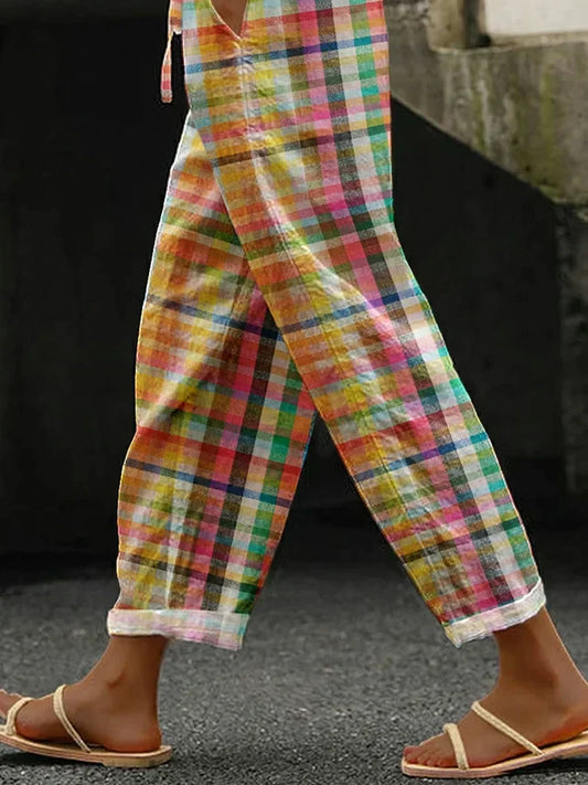 daisy | checkered tapered pants